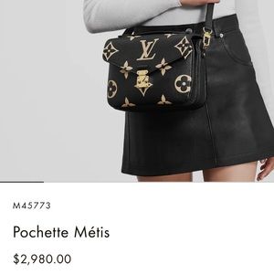 Louis Vuitton Pouchette Métis monogram bicolor empreinte leather crossbody bag